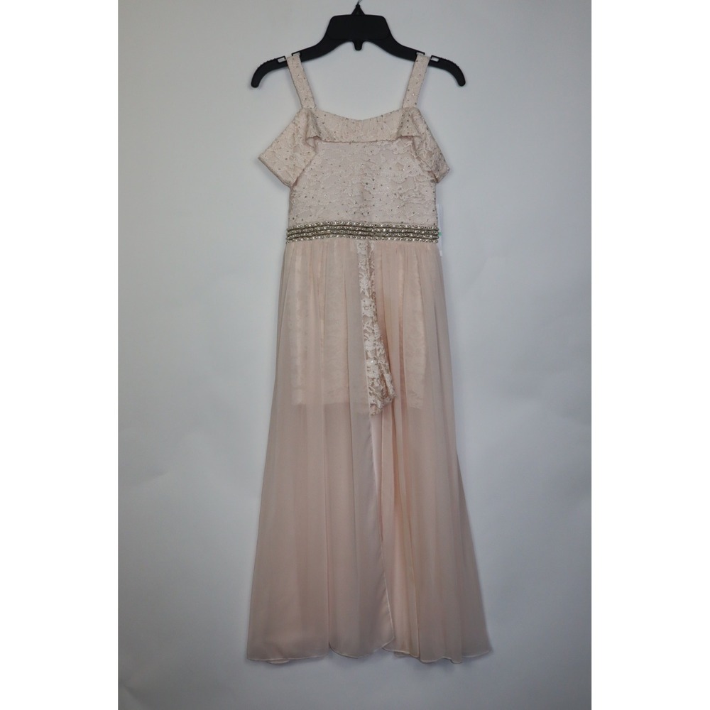 Speechless‎ Big Girls Maxi-Overlay Glitter-Lace Romper Size 8